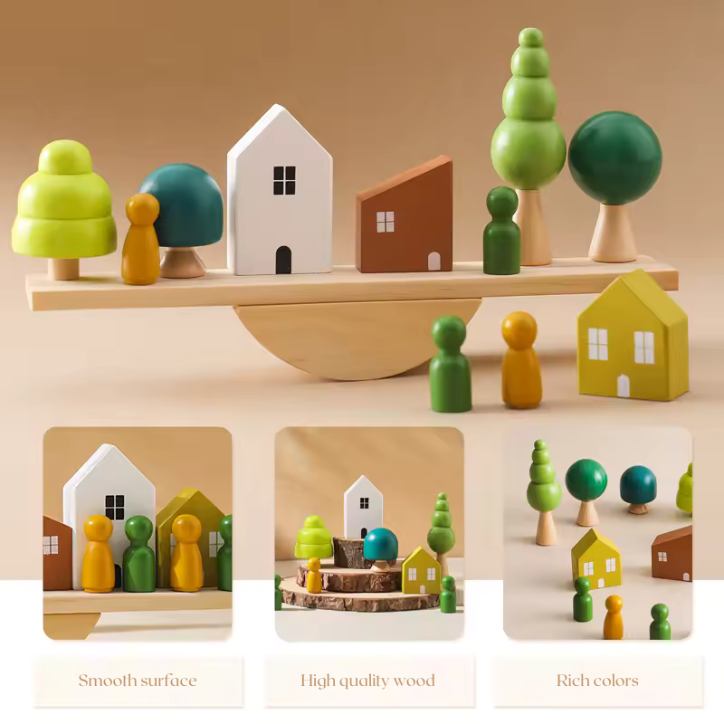 Wooden Toy Play Set - Little Woodland Village