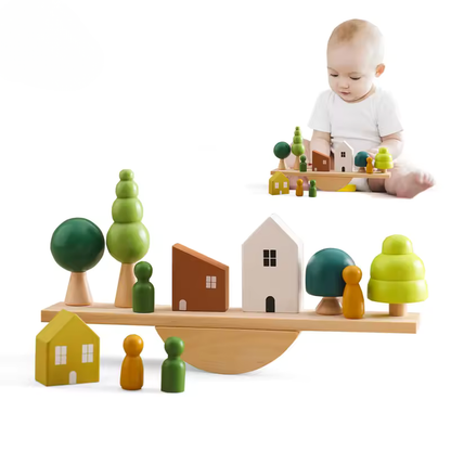 Wooden Toy Play Set - Little Woodland Village