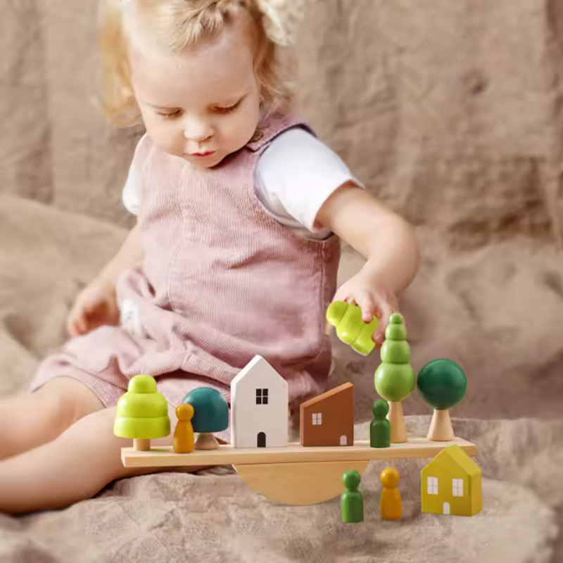 Wooden Toy Play Set - Little Woodland Village