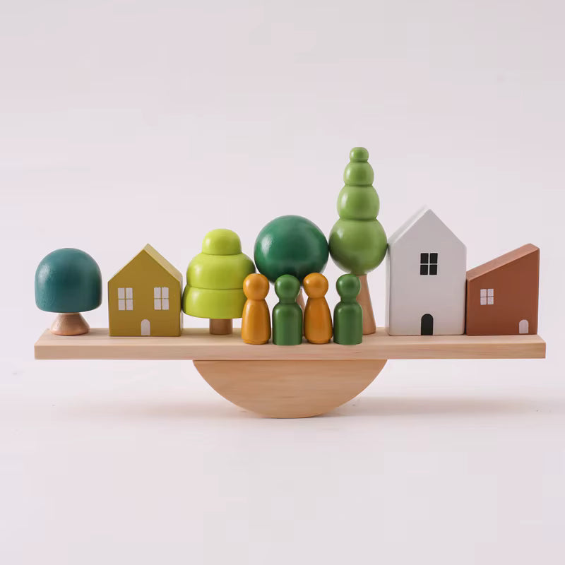 Wooden Toy Play Set - Little Woodland Village