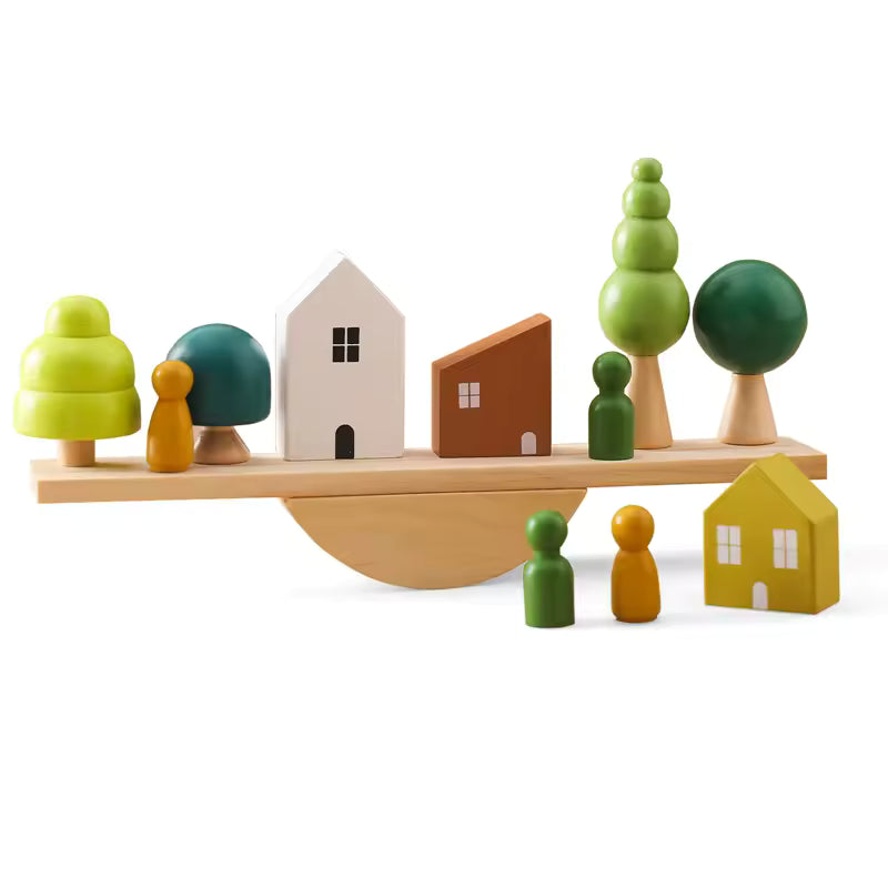 Wooden Toy Play Set - Little Woodland Village