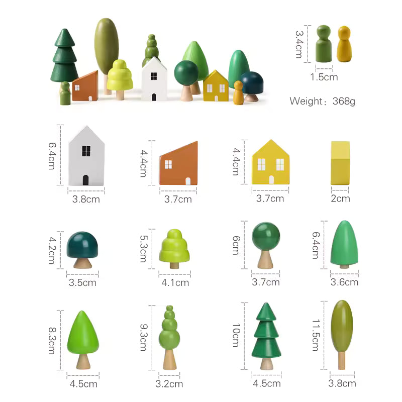 Wooden Toy Play Set - Little Woodland Village
